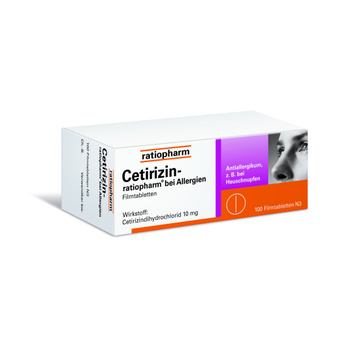 CETIRIZIN ratiopharm bei Allergien 10 mg Filmtabl.