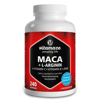 MACA HOCHDOSIERT+L-Arginin Vitamaze Kapseln